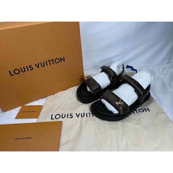 Louis Vuitton LV Sunset Flat Comfort Sandal US Size 7.5 SPB-TS 346776 - Picture 1 of 15